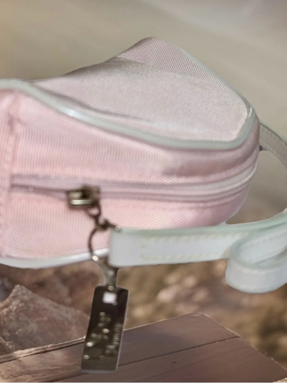 Christian Dior Pink/White Nylon #2 Trousse with Patent Bow Detail - Picture 7 of 10